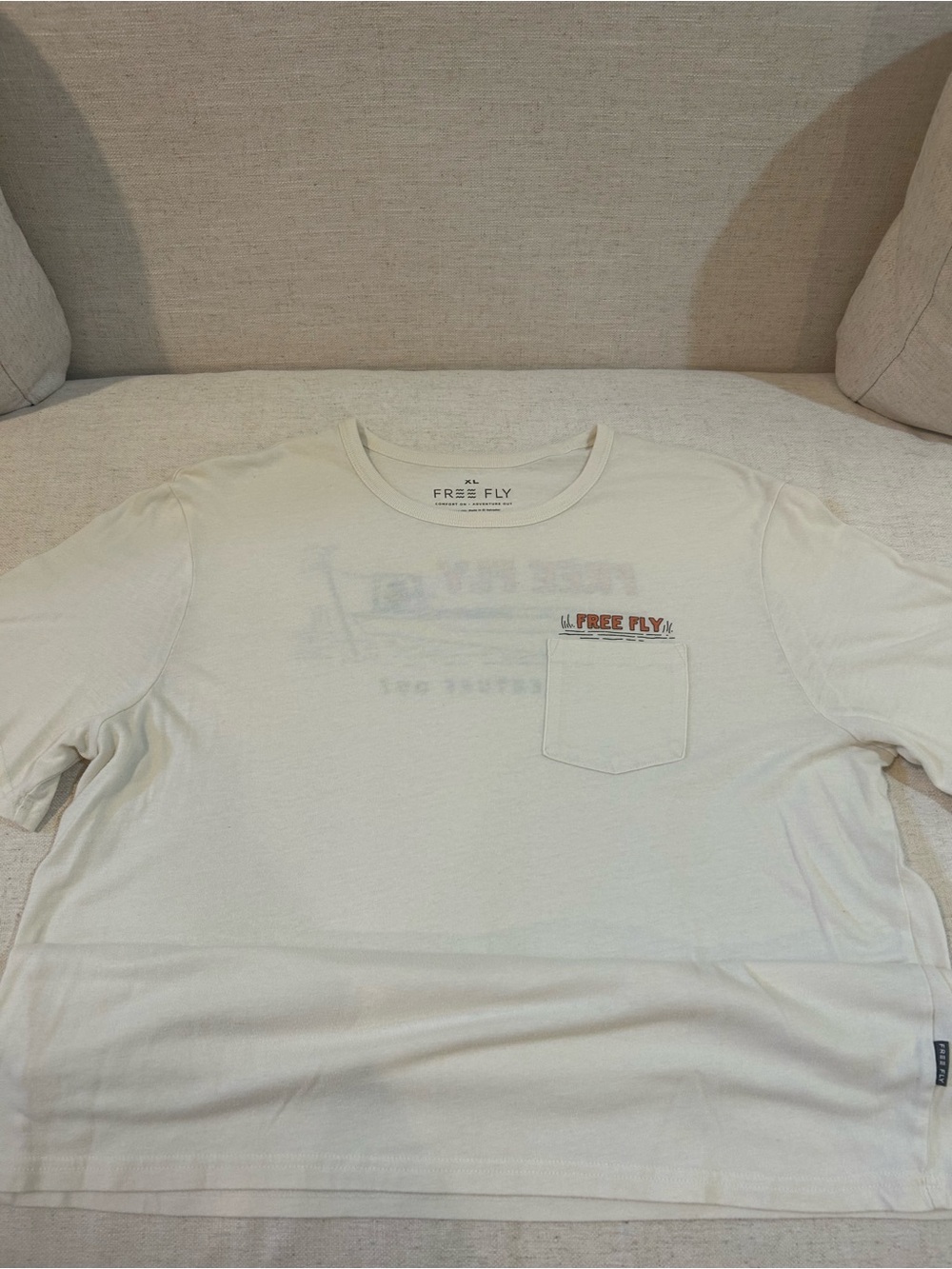 Free Fly Apparel Cream Short-Sleeve Pocket Tee